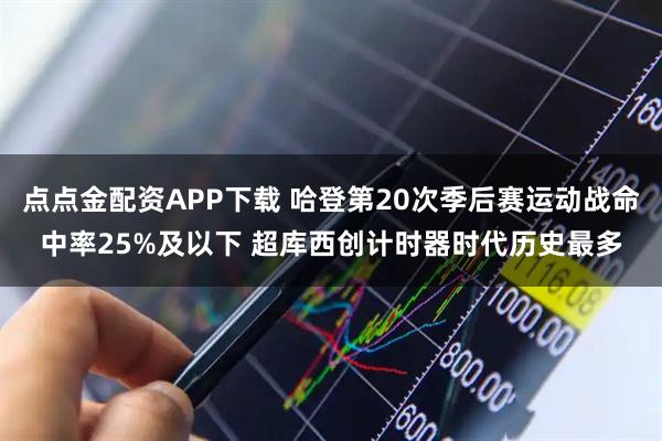 点点金配资APP下载 哈登第20次季后赛运动战命中率25%及以下 超库西创计时器时代历史最多